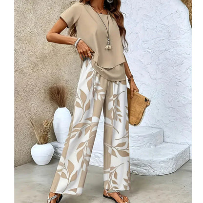Vittoria Frangipane™ Leaf Print Two-Piece Vacation Set