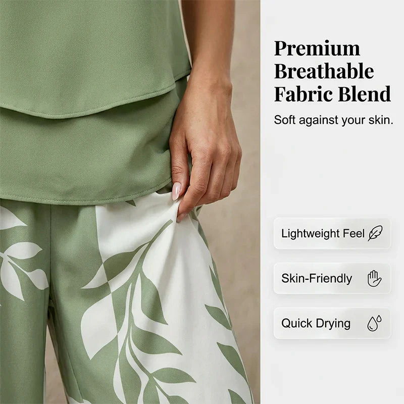 Vittoria Frangipane™ Leaf Print Two-Piece Vacation Set