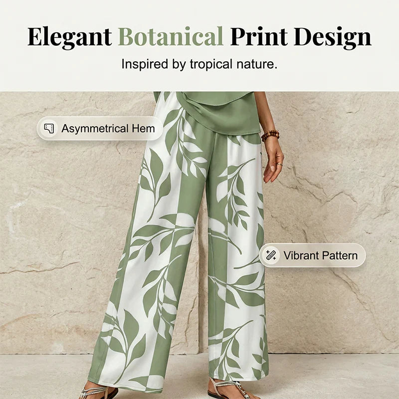 Vittoria Frangipane™ Leaf Print Two-Piece Vacation Set