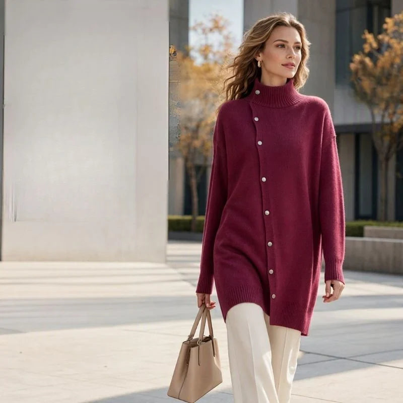 Vittorina Pastore™ Long Turtleneck Sweater for Cozy Everyday Style