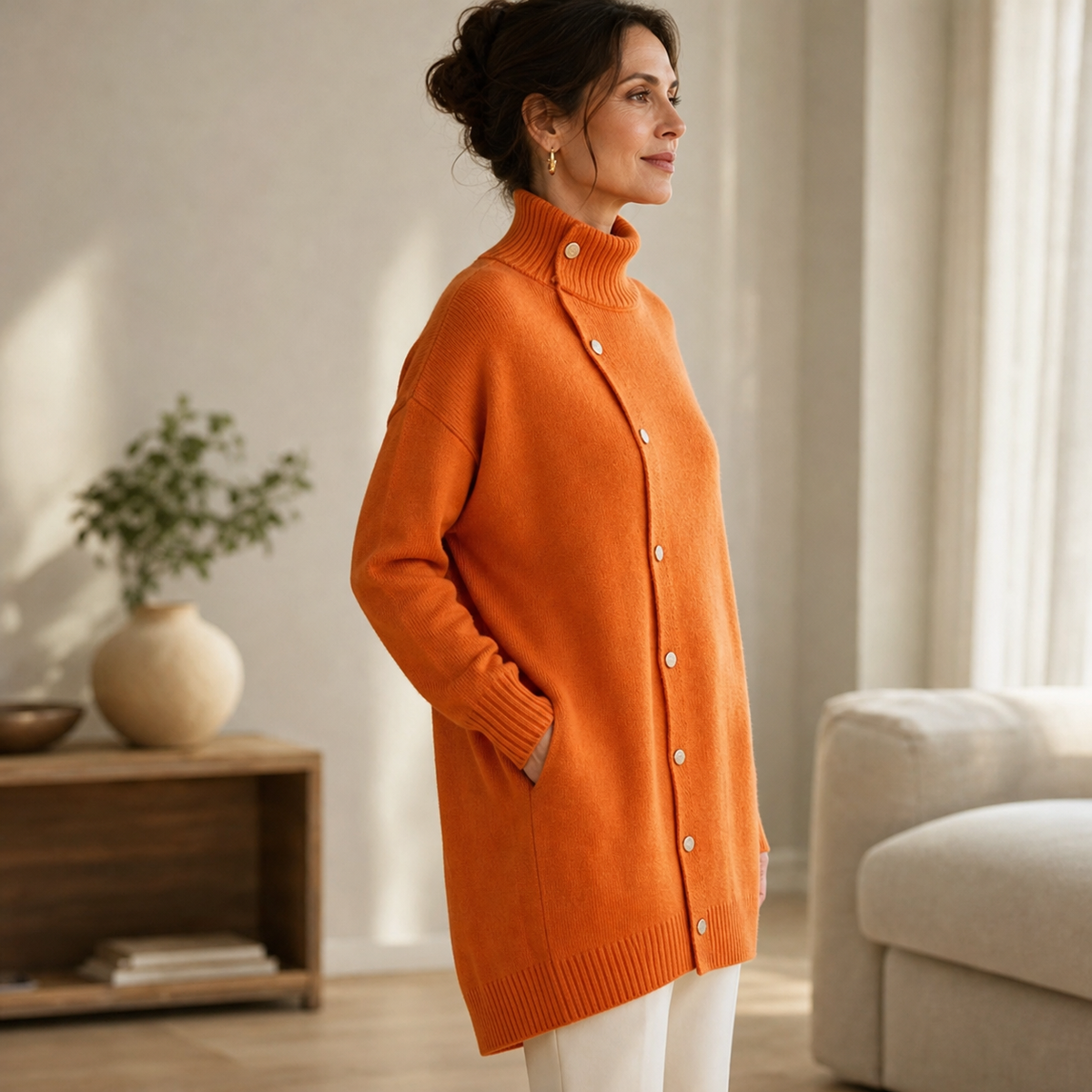 Vittorina Pastore™ Long Turtleneck Sweater for Cozy Everyday Style