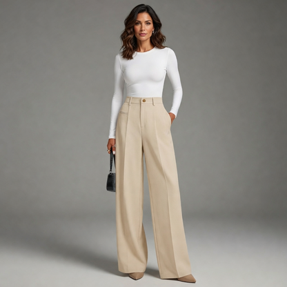 Luana Cilento™ Polished Wide-Leg Trousers for All-Day Comfort