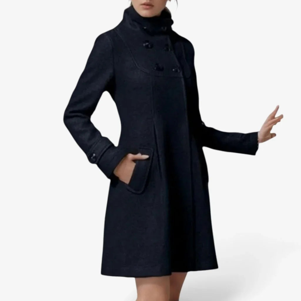 Wanda Salvadori™ Elegant Hooded Swing Coat for Cold Outings
