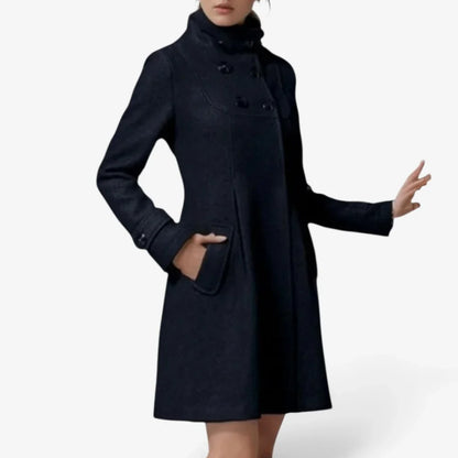 Wanda Salvadori™ Elegant Hooded Swing Coat for Cold Outings