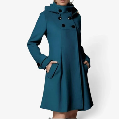 Wanda Camie Hooded Swing Coat - main front view of elegant hooded swing coat