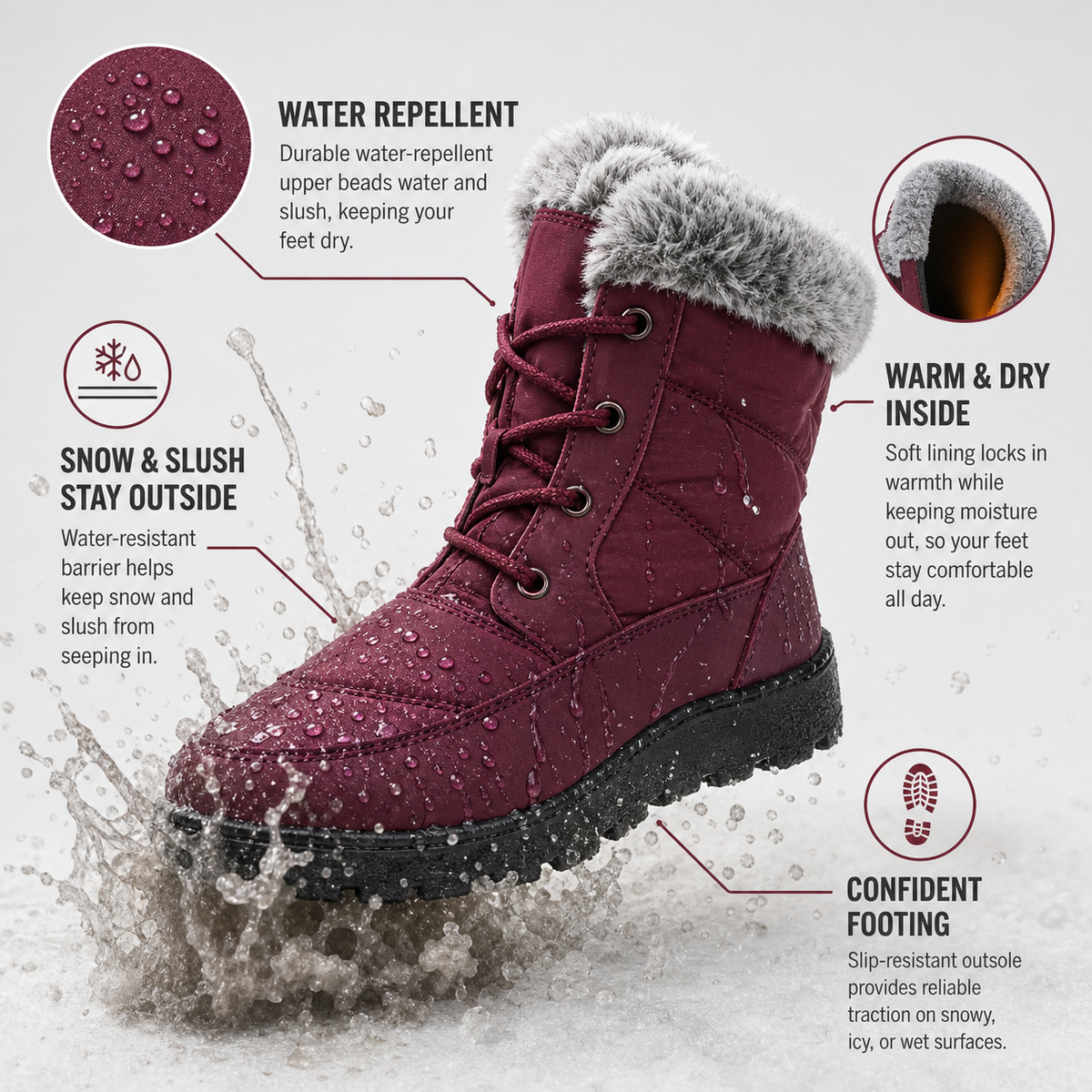 WarmStride™ Insulated Winter Boots with Non-Slip Grip