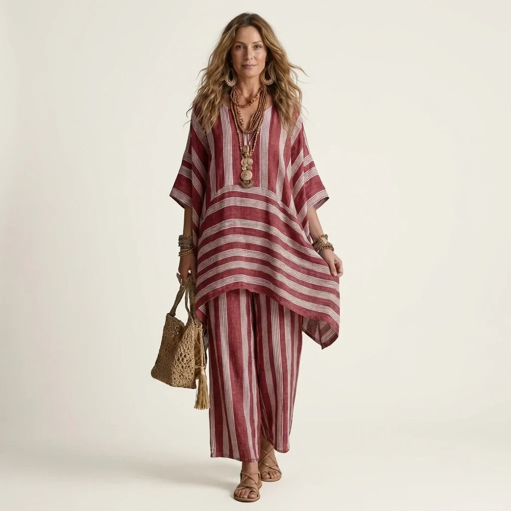 Yara Casual Flowy Matching Set - main front view of the flowy two-piece set