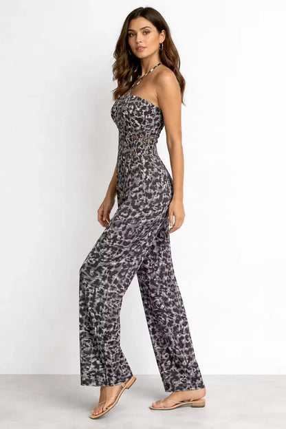 Yara Barbieri™ Loose Leopard Jumpsuit for Effortless Style