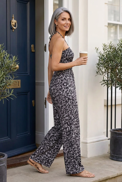 Yara Barbieri™ Loose Leopard Jumpsuit for Effortless Style