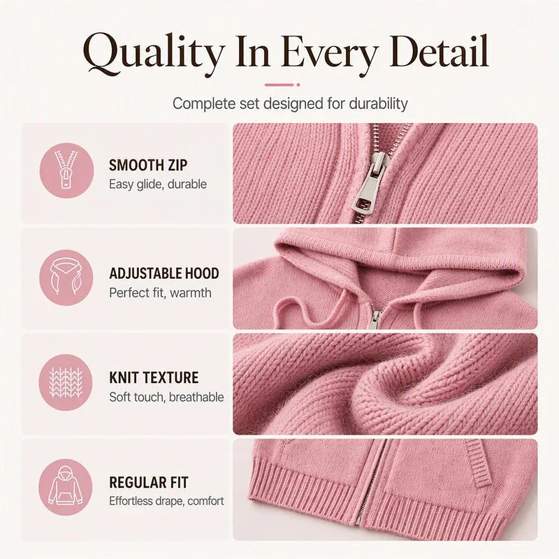 Yara Barchetti™ Cozy Hooded Cardigan for Everyday Layering