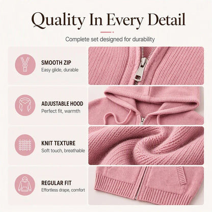 Yara Barchetti™ Cozy Hooded Cardigan for Everyday Layering