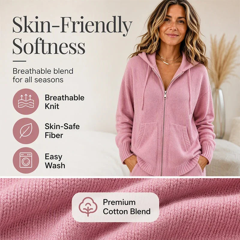 Yara Barchetti™ Cozy Hooded Cardigan for Everyday Layering