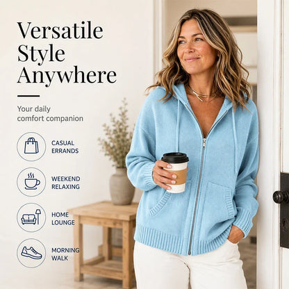 Yara Barchetti™ Cozy Hooded Cardigan for Everyday Layering