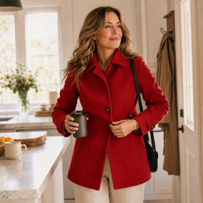 Yara Bertoldi™ Elegant Mid Length Coat for Effortless Everyday Looks
