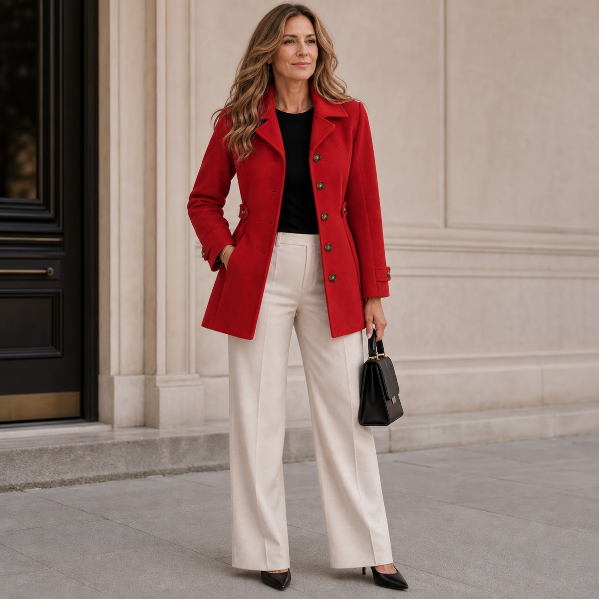 Yara Bertoldi™ Elegant Mid Length Coat for Effortless Everyday Looks