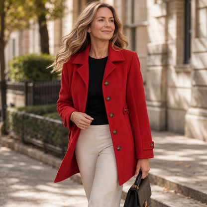 Yara Bertoldi™ Elegant Mid Length Coat for Effortless Everyday Looks