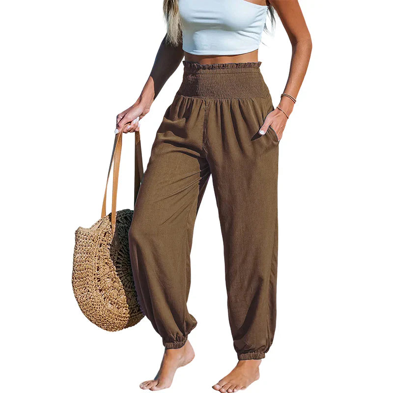 Yara Frasconi™ Breathable Ruched Harem Pants for Easy Comfort
