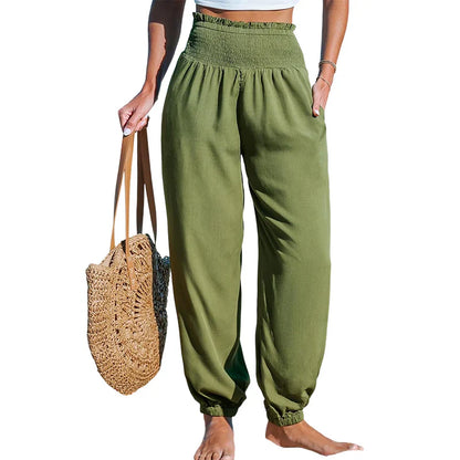 Yara Frasconi™ Breathable Ruched Harem Pants for Easy Comfort
