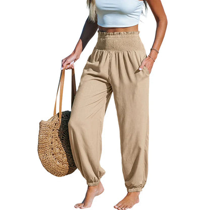 Yara Frasconi™ Breathable Ruched Harem Pants for Easy Comfort