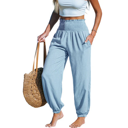 Yara Frasconi™ Breathable Ruched Harem Pants for Easy Comfort