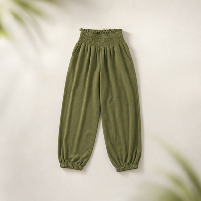 Yara Frasconi™ Breathable Ruched Harem Pants for Easy Comfort