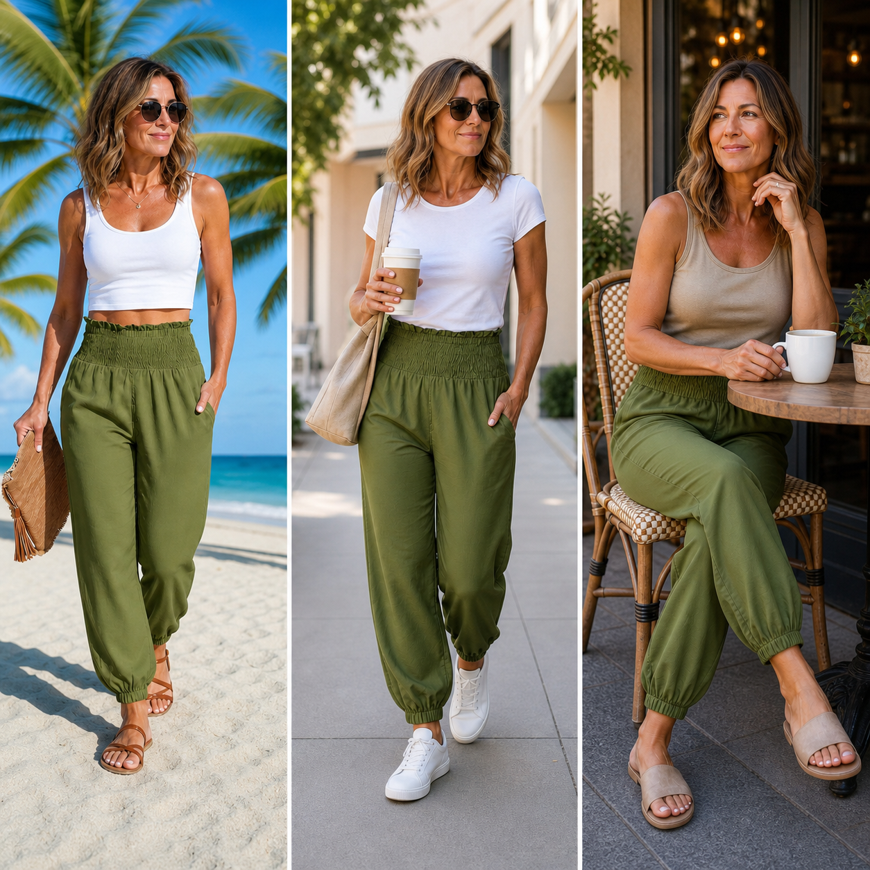 Yara Frasconi™ Breathable Ruched Harem Pants for Easy Comfort