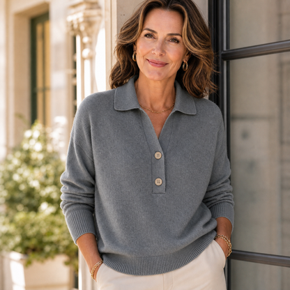 Zaira Boselli™ Cosy V-Neck Sweater for Polished Everyday Looks