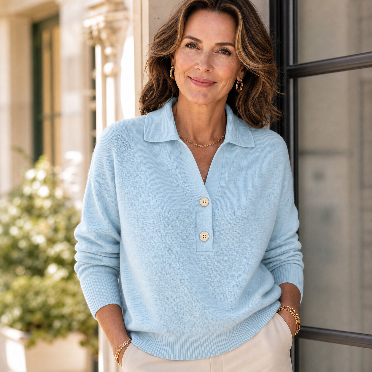 Zaira Boselli™ Cosy V-Neck Sweater for Polished Everyday Looks