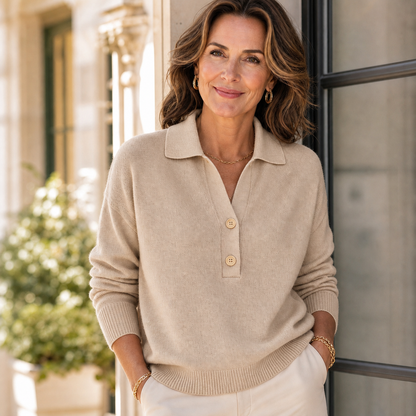 Zaira Boselli™ Cosy V-Neck Sweater for Polished Everyday Looks