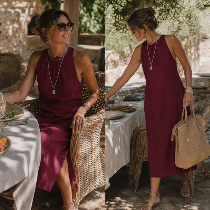 Zaira Zanardi™ Versatile Halter-Neck Midi Dress for Effortless Style