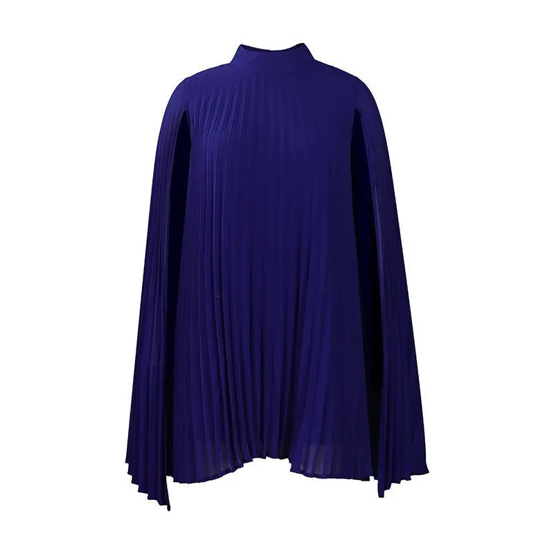 Zelinda Barchetti™ Elegant Pleated Cape Dress for Effortless Style