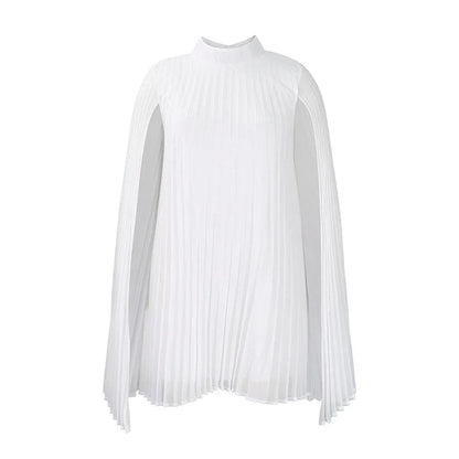 Zelinda Barchetti™ Elegant Pleated Cape Dress for Effortless Style