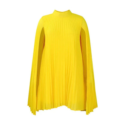 Zelinda Barchetti™ Elegant Pleated Cape Dress for Effortless Style