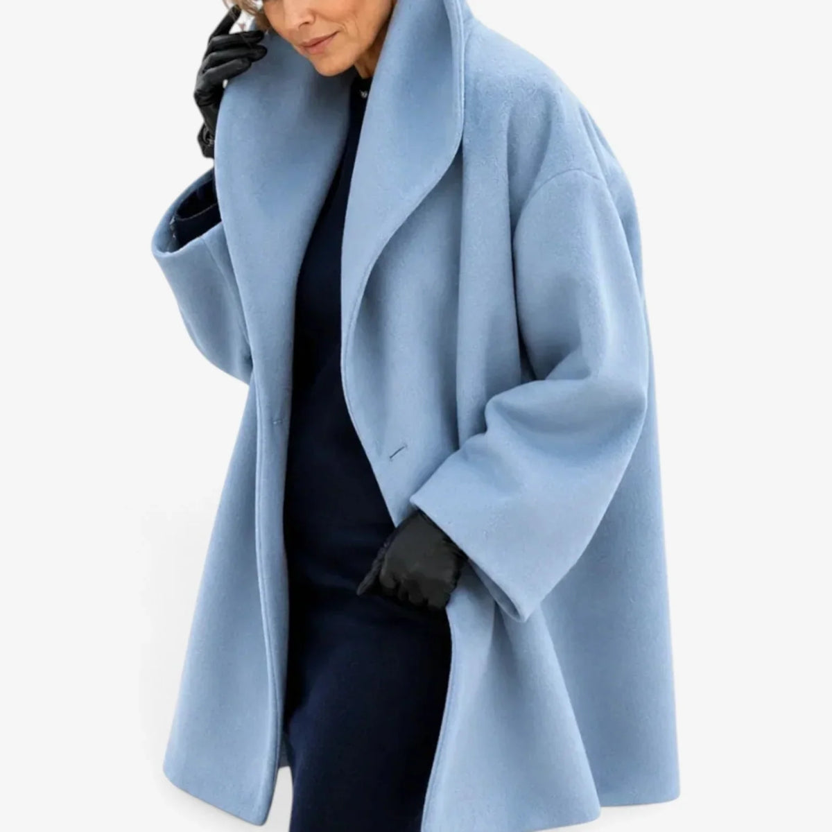 Zelinda Adele Draped Wrap Coat - main front view of draped wrap coat