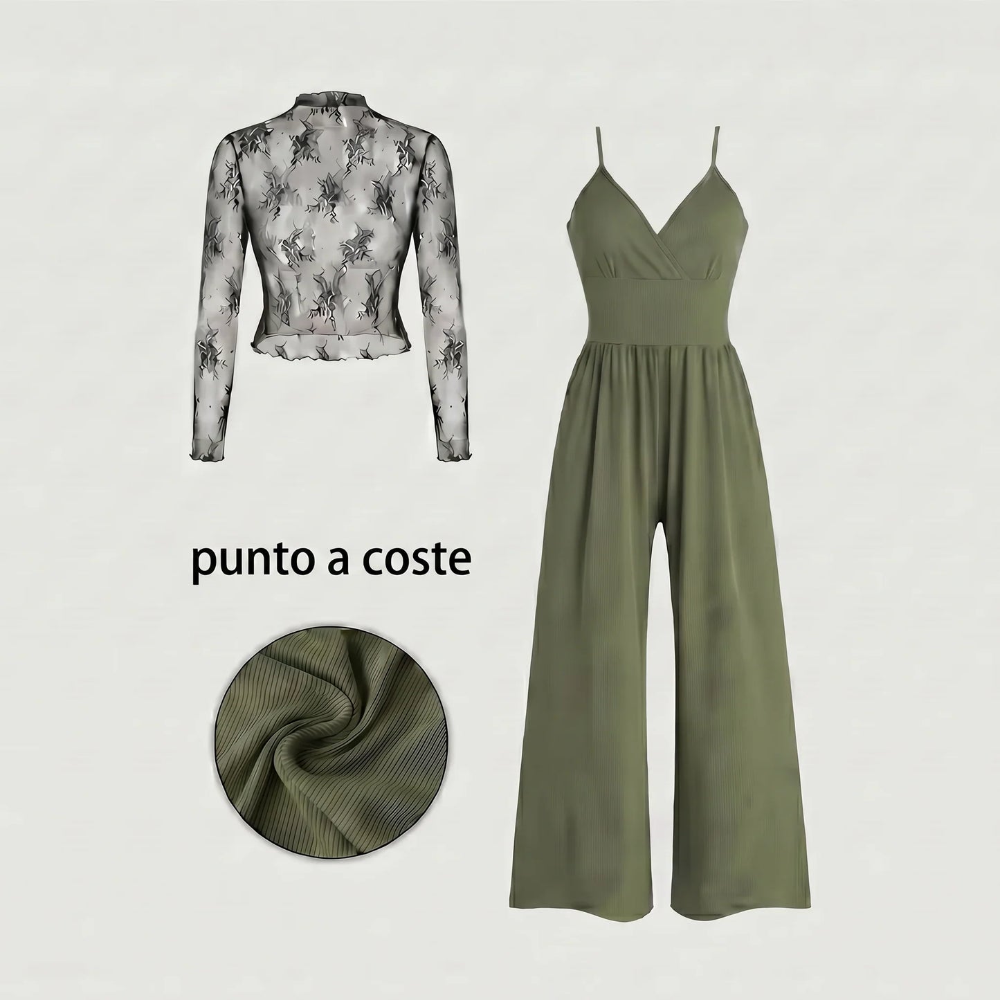 Zelinda Vergano™ Elegant Lace Top and Pocket Tracksuit