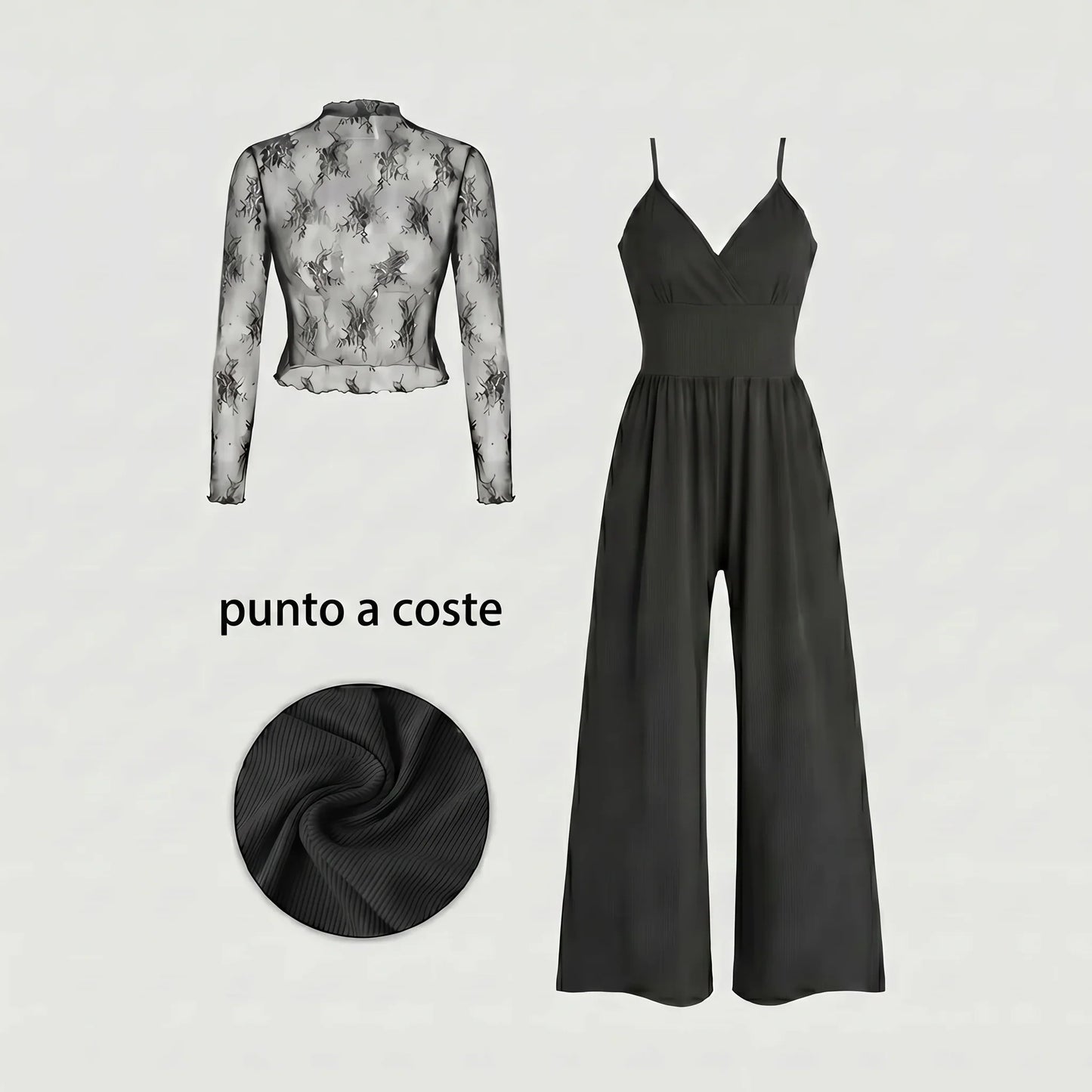 Zelinda Vergano™ Elegant Lace Top and Pocket Tracksuit