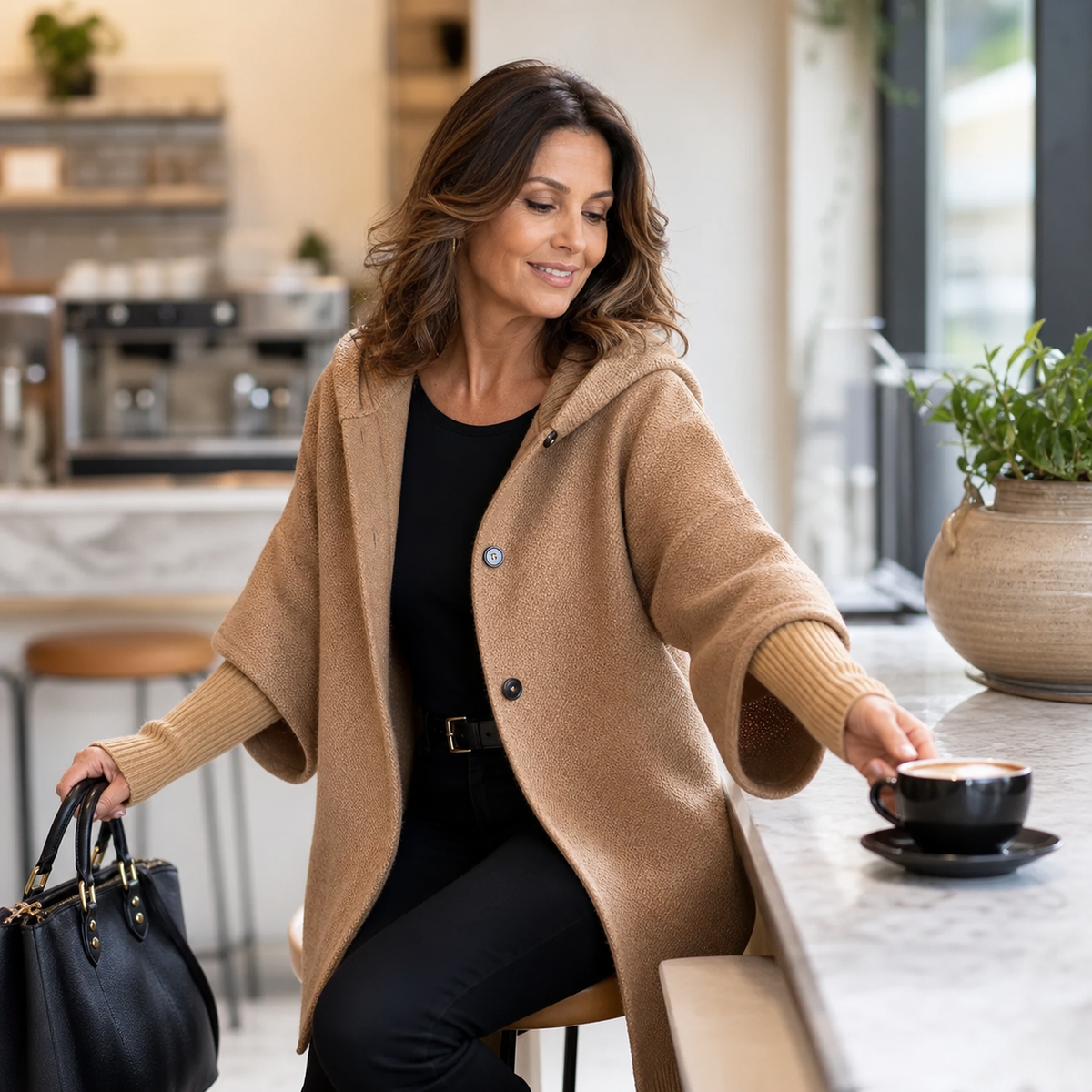 Zelmira Zavattini™ Cozy Cape Sleeve Cardigan for Polished Comfort