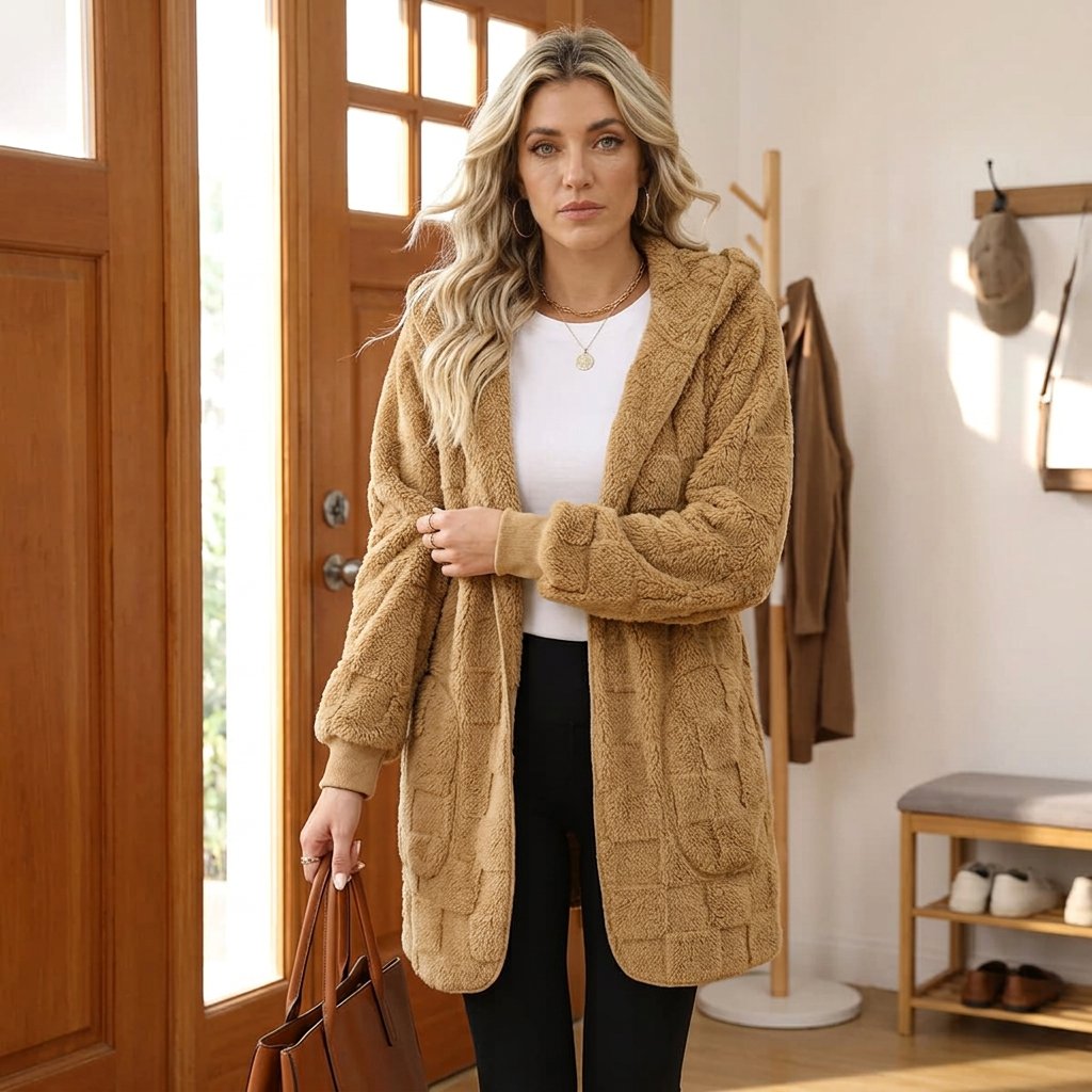 Zenaide Salerno™ Cozy Checkered Cardigan for Everyday Layering