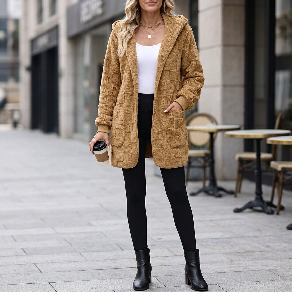 Zenaide Salerno™ Cozy Checkered Cardigan for Everyday Layering