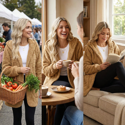 Zenaide Salerno™ Cozy Checkered Cardigan for Everyday Layering