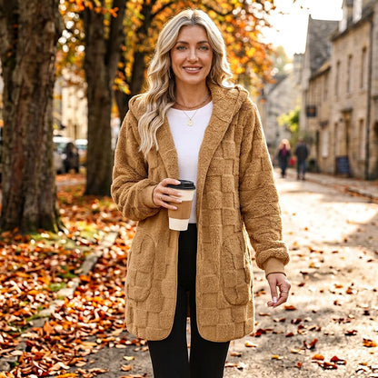 Zenaide Salerno™ Cozy Checkered Cardigan for Everyday Layering