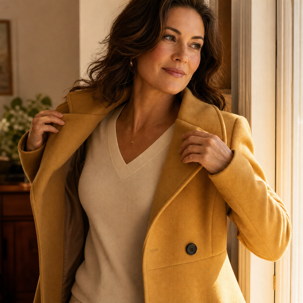 Zenaide Salvatori™ Tailored Longline Coat for a Feminine Silhouette