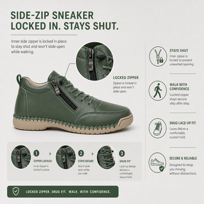ZipStride™ Side Zip Comfort Sneakers for Easy On and Off