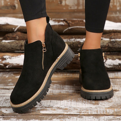 ZipStryde Sleek Zip Ankle Boots - pair of ankle boots displayed side by side