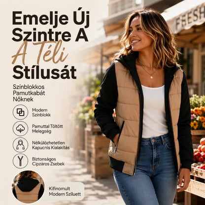 Zoe Women's Hooded Jacket with Multicolor Contrast Lining - main front product view