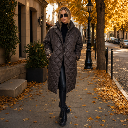 Zoe Tiraboschi™ Quilted Winter Coat with Leopard Lining